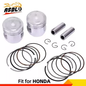 2 Sets 53.5mm +50 Piston Rings Pin Clips Kit For HONDA CA250 CMX250C Rebel 250 - Picture 1 of 15