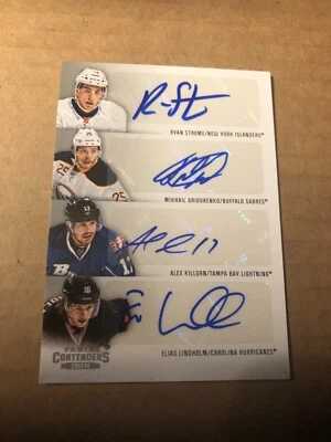2013-14 Panini Contenders Fours Autos #C4RK5 Strome/Killorn/Grigorenko/Lindholm - Image 1 of 2