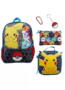 5 Stück - Pokemon großer Rucksack + Brotdose - 3D Pikachu & Friends 🌟NEU🌟 - Bild 1 von 9