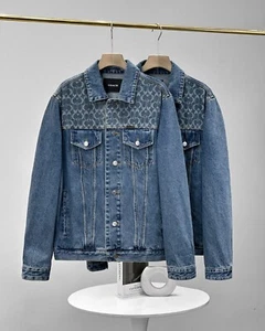 NUEVO CON ETIQUETAS Mujer Hombre Azul Denim Chaqueta Azul Algodón Orgánico - Imagen 1 de 19