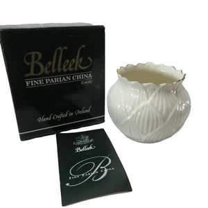 Cuenco Belleek Lily con borde dorado - Imagen 1 de 5