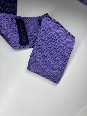 Corbata tejida púrpura ROOSTER para hombre hecha a mano 100 % poliéster para hombre DELINOSA Foto 1 de 4