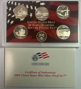 2005 S State Quarter SILVER Proof Set - No Box - No Reserve - Picture 1 of 1