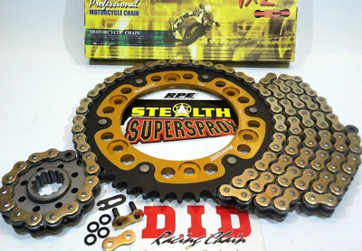 KIT CADENA Y PIÑONES 2007-2023 CBR600RR GOLD DID VX3 520 SUPERSPROX QA 15/42 Foto 1 de 4