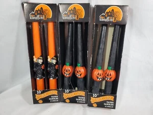 Vintage Pumpkin Time Halloween Taper Candles In Original Box 6 Candles 2 Each - Picture 1 of 5