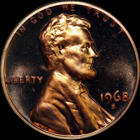1968 S Lincoln Memorial Cent PROOF Penny US Mint Coin in "Beautiful" Condition Cover