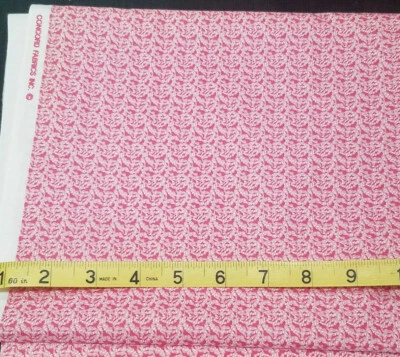 1 Yd Sewing Fabric White Rope Design Red pink Background Concord Fabrics - Image 1 of 2