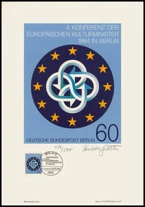 EDICIÓN ARTE 1984 BERLÍN 721 CONFERENCIA EUROP. MINISTRO DE CULTURA - ¡FIRMADO A MANO!!! - Imagen 1 de 3