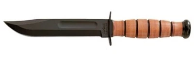 KABAR - SHORT KA-BAR - USA with BROWN LEATHER SHEATH - STRAIGHT EDGE - 1251