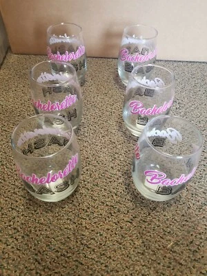 Lote de 6 copos de vinho Cristar Mikonos 15 oz "Bachelorette Bash" copos de festa  - Imagem 1 de 2