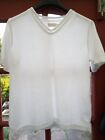 LADIES BONMARCHE SIZE SMALL WHITE LONG SLEEVE V NECK PULLOVER JUMPER