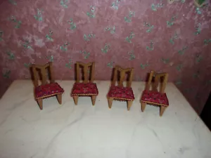4 x Alter Stuhl-um 1920er Jahre-Wohnzimmer-Kaufladen-Puppenhaus-Puppenstube - Bild 1 von 2