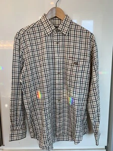 Kent&Curwen Brown Check Thick Cotton Button Up Shirt Sz M - Picture 1 of 3
