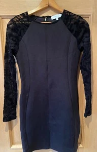 Reiss Black Lace Cocktail Dress UK 10 - Chic - Picture 1 of 4