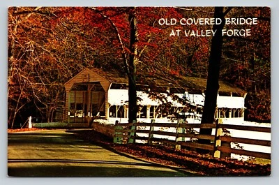 Valley Forge Old Knox's Covered Bridge Pennsylvania VINTAGE Postcard 0082 - Image 1 of 2