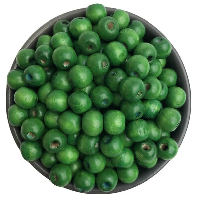 50X Green Wooden Beads 12x11mm DIY Craft Wood Bead For Jewellery Making - image 1 of 4