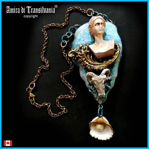 Jewelry Necklace Pendant Antique Baroque Belle Epoque Art Deco Nouveau Jewel Bib - Picture 1 of 24