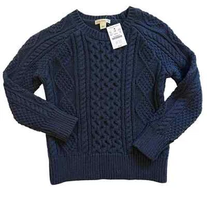 NWT Crewcuts Navy Chunky Cable-knit Sweater XS - Picture 1 of 5