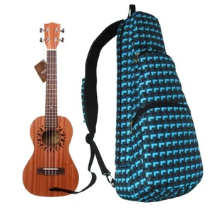 Borsa gig 21" modello soprano stampa ukulele imbracatura (modello grigio scuro/blu chiaro) - Foto 1 di 16