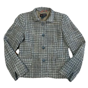 EUC Nina Mclemore Tweed Blazer Jacke Wolle Damen 4 hergestellt in den USA Seide gefüttert braun - Bild 1 von 10