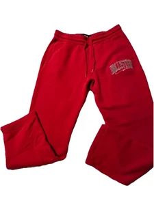 Hollister Logo Sweatpants Men’s Small Red Boho Retro 90s Y2K Casual Comfy Cozy - Picture 1 of 8