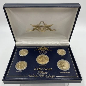 1999 24Kt Gold Plated US United States Coin Collection in Protective Box - Picture 1 of 6