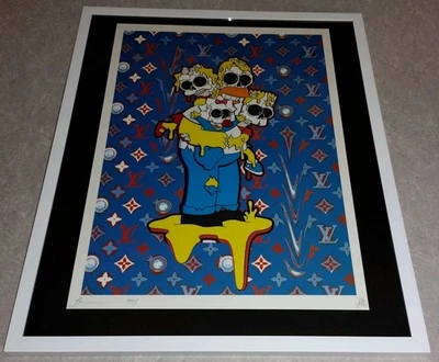 DEATH NYC ltd ed signed FRAMED art print 45x32cm Ode To Matt Gondek The Simpsons - Image 1 of 3