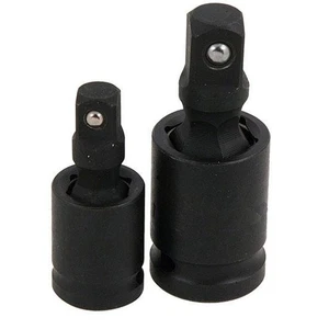2Pcs Impact Universal Joint Swivel Socket Adapter Set 3/8” 1/2" Drive 360° - Picture 1 of 11