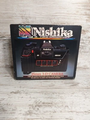Cámara sistema de lente cuadrada Nishika 35 mm 3-D N8000 30 mm 1993 vintage sin probar  Foto 1 de 4