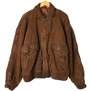 Used ROUNDTREE and YORKE padded leather flight jacket size L (men's) - Picture 1 of 10