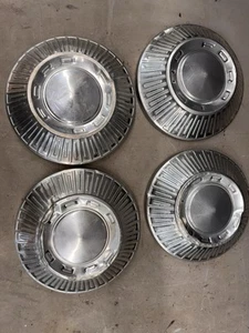 1963 1964 Ford Galaxie Falcon Dog Dish Hub Caps Fairlane Hubcaps Wheel Covers OE - Picture 1 of 20