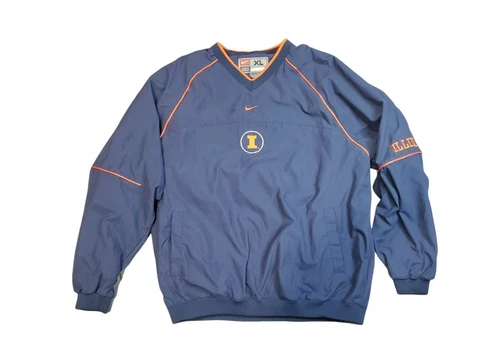 University of Illinois Fighting Illini Pullover Jacket Team Nike LightWeight  XL Cover