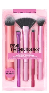 REAL TECHNIQUES 5 BRUSH SET ARTIST ESSENTIALS EXPERTS USE FACE+EYE+CHEEK+LIP NEW - Picture 1 of 1