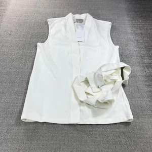ORTTU Vest Mens Large New York Jersey Vest White Minimalist Kimono Belted - Picture 1 of 15