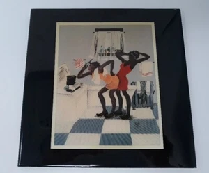 Piastrella arte parete Annie Lee Primpin II laccata lucida vintage 1993 7,5" quadrata USA - Foto 1 di 12