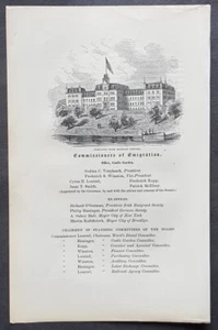 1869 Valentinstag antiker Druck Verplanck State Emigrant Hospital Castle Garden NYC - Bild 1 von 2