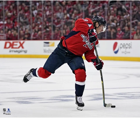Nicklas Backstrom Washington Capitals Unsigned Jersey Shooting Photo Cover