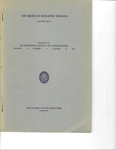 John M. Goggin, Die mexikanischen Kickapoo-Indianer 1951 Nachdruck des Southwestern Journal - Bild 1 von 1