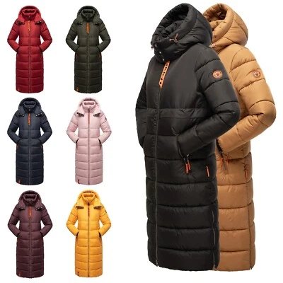 Navahoo Damen Winterjacke Langer Parka Warm Stepp Mantel Kapuze Kristallblume - Bild 1 von 4
