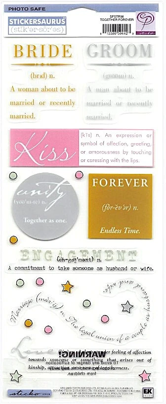 New STICKERSAURUS Sticko Stickers TOGETHER FOREVER Scrapbook Page Embellishment - Image 1 of 1