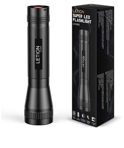 LETION LED Taschenlampe superhell 1500 Lumen 500 Meter leistungsstarke Taschenlampe mit Zo - Bild 1 von 7