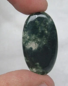 Natural Moss Agate Cabochon Oval Shape 22.85 Cts Gemstone H 6670 - Picture 1 of 5
