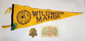 1950s Wildwood Manor Girl Scout Camp vintage Pennant, Patch Canadensis PA - Picture 1 of 10