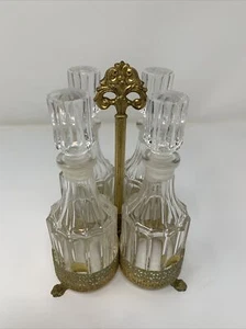 Antik Jugendstil Art Deco Glas Parfüm Flakon Set Aufsteller West Germany - Bild 1 von 12
