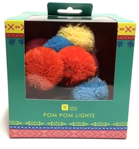 Colorful Pom Pom Lights 6.5 ft Operated Light String new in box /Talking Table - Picture 1 of 2