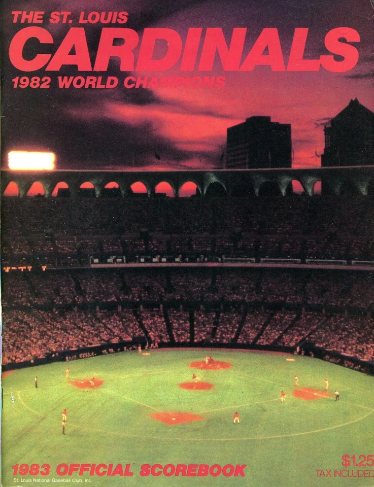 ST. LOUIS CARDINALS ~ 1983 Baseball Scorebook / Yearbook ~ 1982 WS Champions