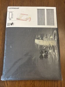 Ikea Lejongap 100% Linen Curtains 98” x 57” 2 Panels Dark Gray NEW *READ* - Picture 1 of 21