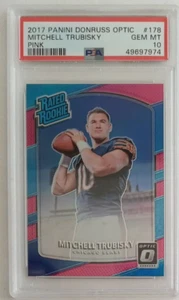 2017 PANINI DONRUSS MITCHELL TRUBISKY RARE PINK PSA 10! BUFFALO BILLS QB! - Picture 1 of 6