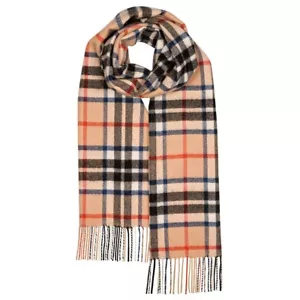 100% Lambswool Tartan Scarf by Lochcarron | Camel Thompson | Made in Scotland - Picture 1 of 5