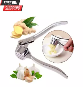 1pc Stainless Steel Garlic Press Crusher, Manual Ginger Masher, Handheld Kitchen - Picture 1 of 7